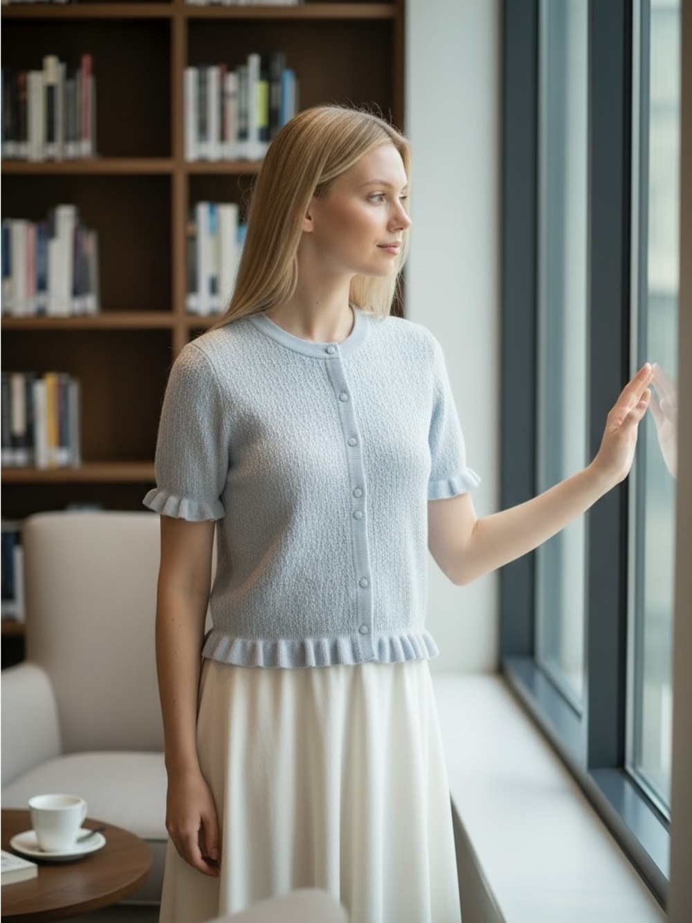 NWT Zara Ruffle Trim Top